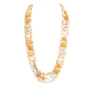 Heavy Layered Vintage Style Beaded Necklace